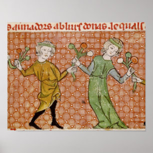 Fol.215v frestelsen: En dans kopplar ihop Poster