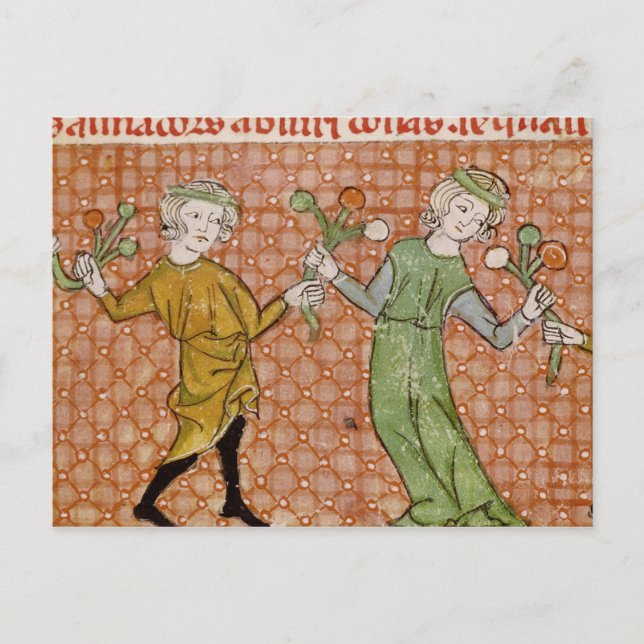 Fol.215v Temptation: Ett danande par Vykort (Framsida)