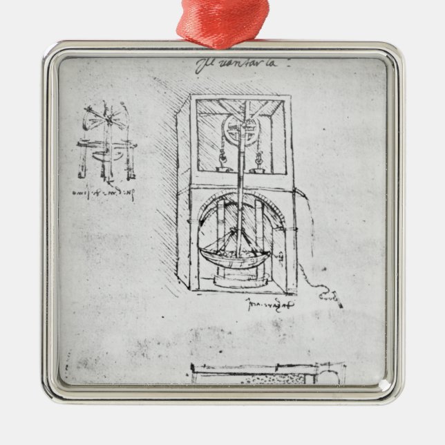 Fol. 54r från Paris manuskript B, 1488-90 Julgransprydnad Metall (Framsidan)