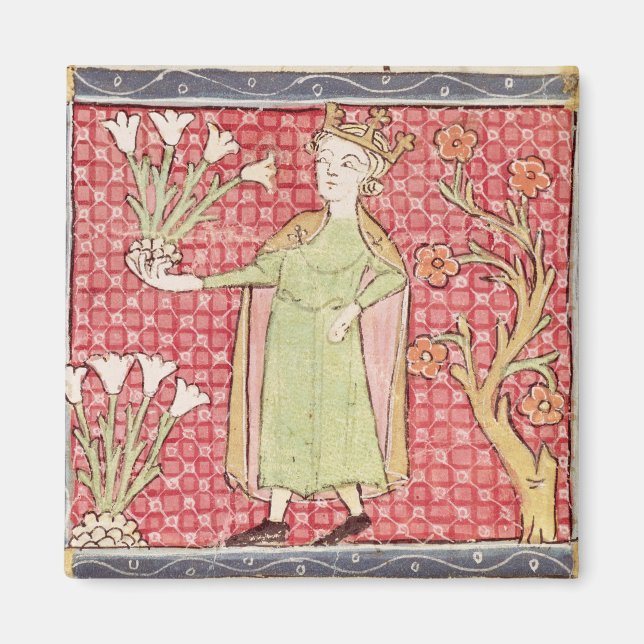 Fol.58v.april: Picking Flowers Magnet (Framsidan)