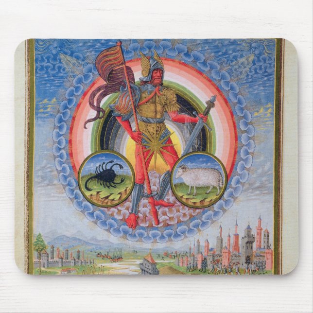 Fol.7v som planet fördärvar, från "De Sphaera", Musmatta (Framsidan)