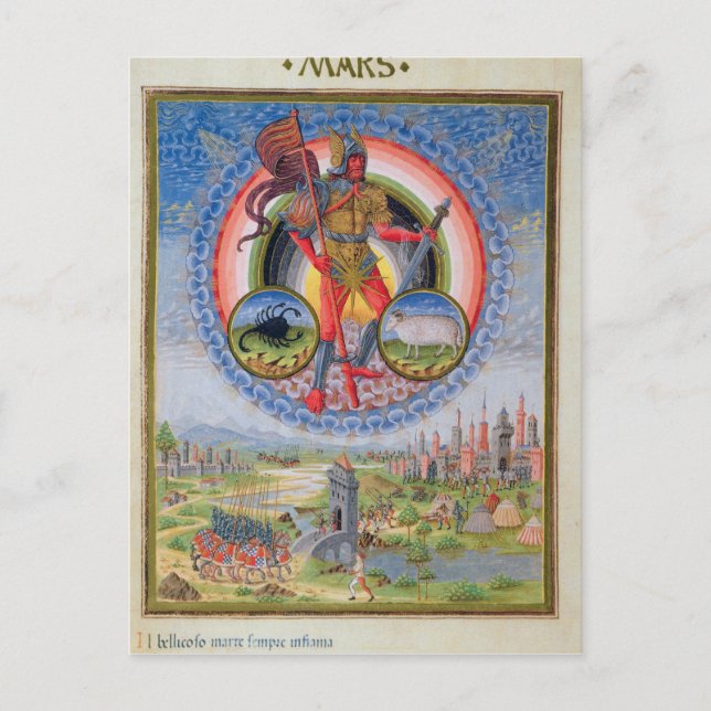 Fol.7v som planet fördärvar, från "De Sphaera", Vykort (Framsida)