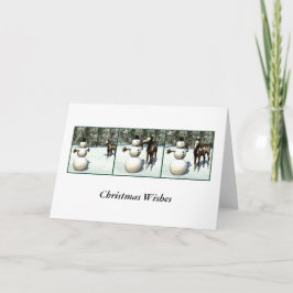 Föl- & snögubbejulkort helgkort