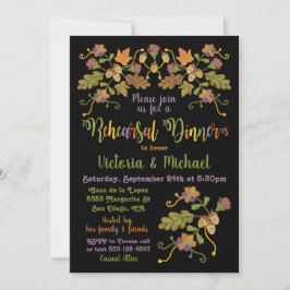 FolArt Embroidery Fall Autumn Rehearsal Middag Inbjudningar