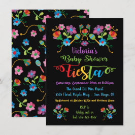 FolArt Embroidery Mexican Fiesta Baby Shower Inbjudningar