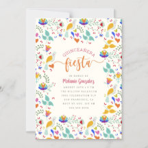 FolArt Mexikansk Blommigt Quinceañera Fiesta