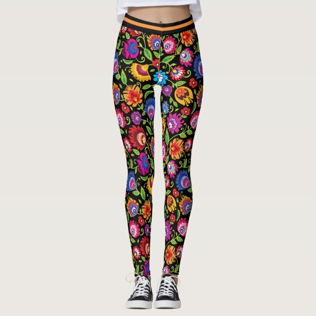 Folblommor Leggings (Framsida)