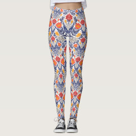 Folblommor mönster leggings