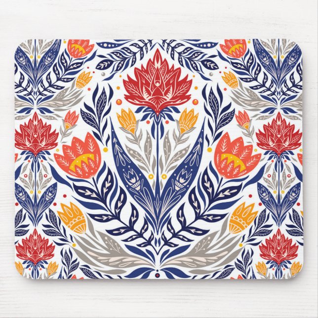 Folblommor mönster musmatta (Framsidan)
