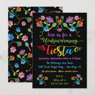 Folbroidery Mexikanska Fiesta Houseuppvärmning par Inbjudningar