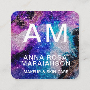 *~* Fold Abstrakt Artsy GLITTER QR LOGOTYP PHOTO  Fyrkantigt Visitkort