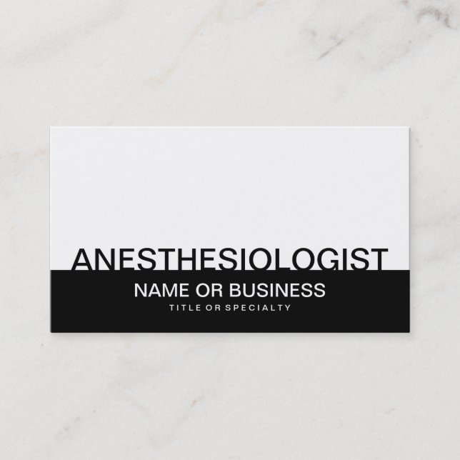fold ANESTHESIOLOGIST Visitkort (Framsida)