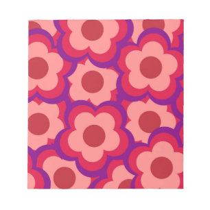Fold Färg Retro Hippie Flower Mönster Anteckningsblock