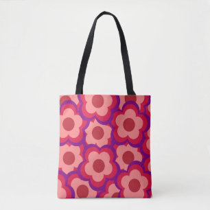 Fold Färg Retro Hippie Flower Mönster Tygkasse