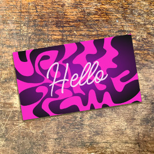 Fold Groovy Black Lila Shock rosa Hej Neon Glow Visitkort