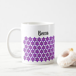 Fold Lila Clematis Flower Mönster Personlig Kaffemugg