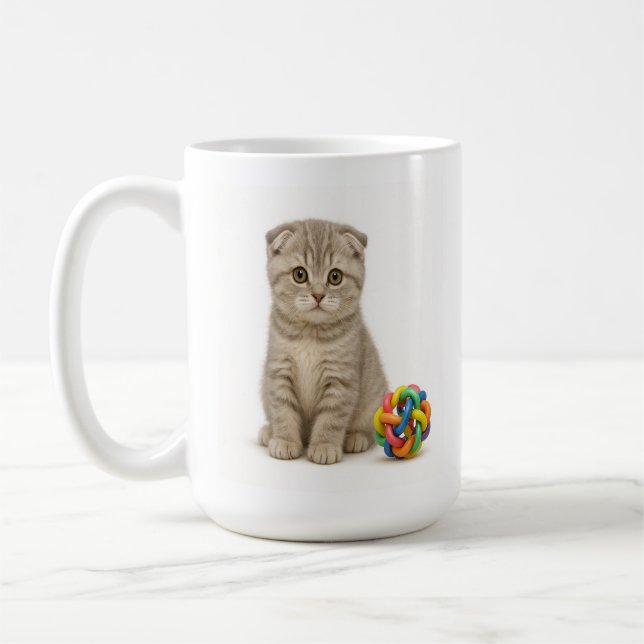 Fold Me Closer - Scottish Fold Kitten Kaffemugg (Vänster)