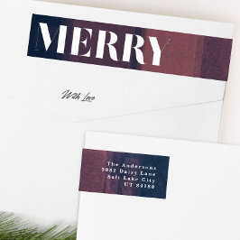 Fold Merry Navy Chalk-Helgdag Returadressetikett Etikettband