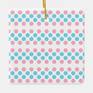 Fold Proud Transgender Pride Flagga Färg Polkadots Julgransprydnad Keramik