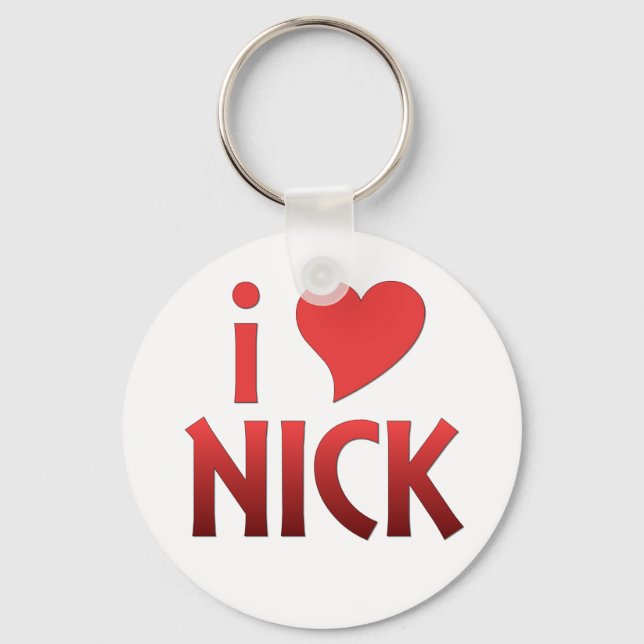 Fold Red I Heart Nick Keychain Nyckelring (Framsida)