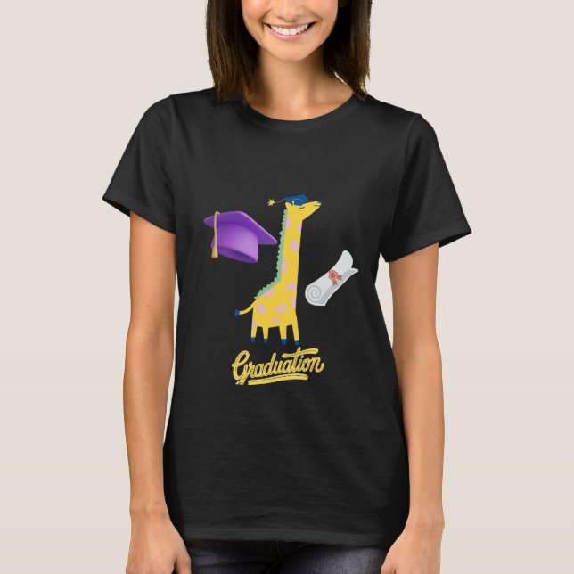 Fold Studenten Silhouette med flygande kapsel Joy T Shirt (Framsida)