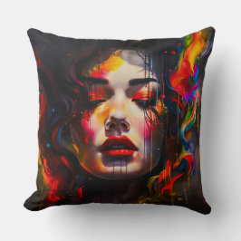 Fold Surreal Porträtt Kudde