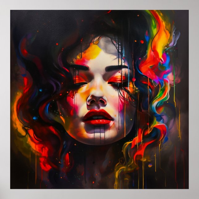 Fold Surreal Porträtt Poster (Framsidan)