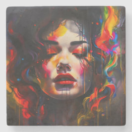 Fold Surreal Porträtt Stenunderlägg