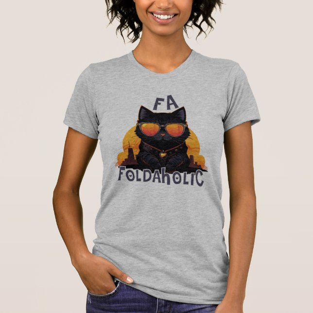 Foldaholic: Purrfectly Retro T Shirt (Framsida)