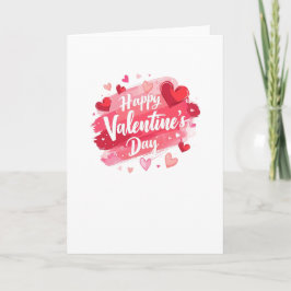 Folded Card Valentine's Day BrushstrokeStyleBlank Kort