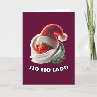 Folded Christmas Card Strawberry Cream NZ Fern  Kort