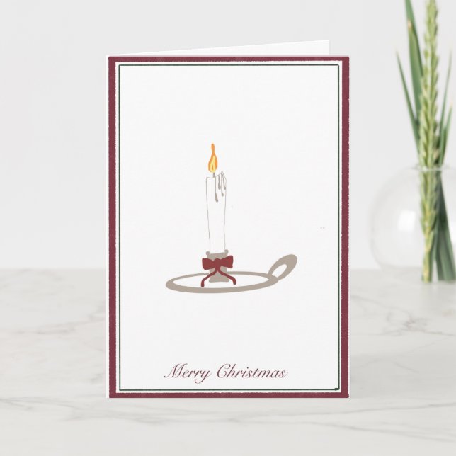 Folded Christmas Greeting Card (candle) Kort (Framsida)