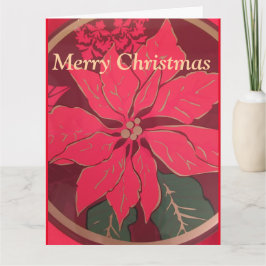 Folded Christmas Poinsettia - Greeting Card Tack Kort