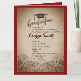 Folded Graduation Party Invitation Kort