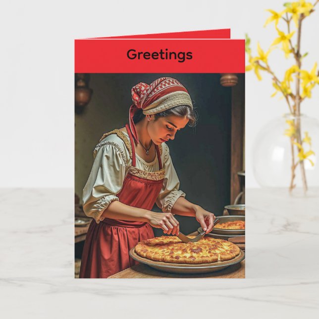 Folded Greeting Card for Mother's Day Kort (Gul blomma)