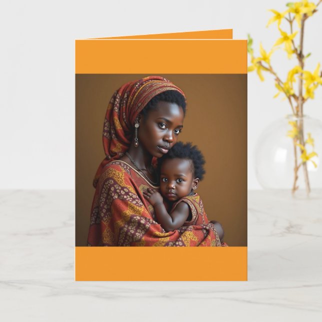 Folded Greeting Card for Mother's Day Kort (Gul blomma)