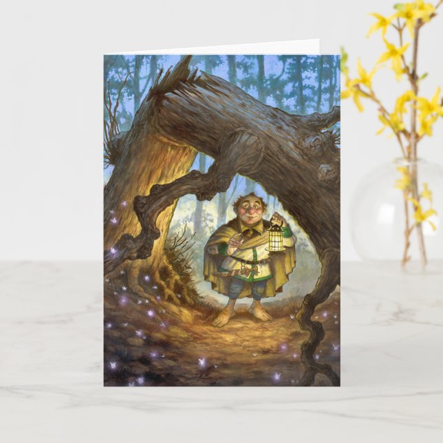 Folded Greeting Card Kort (Gul blomma)