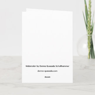 Folded Greeting Card with Original Watercolor Kort