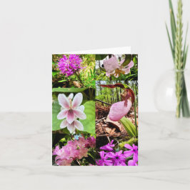 Folded greeting card with wildflowers kort