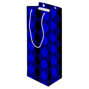 Folded Harlequin-Blue-Black-VIN GIFT BAG
