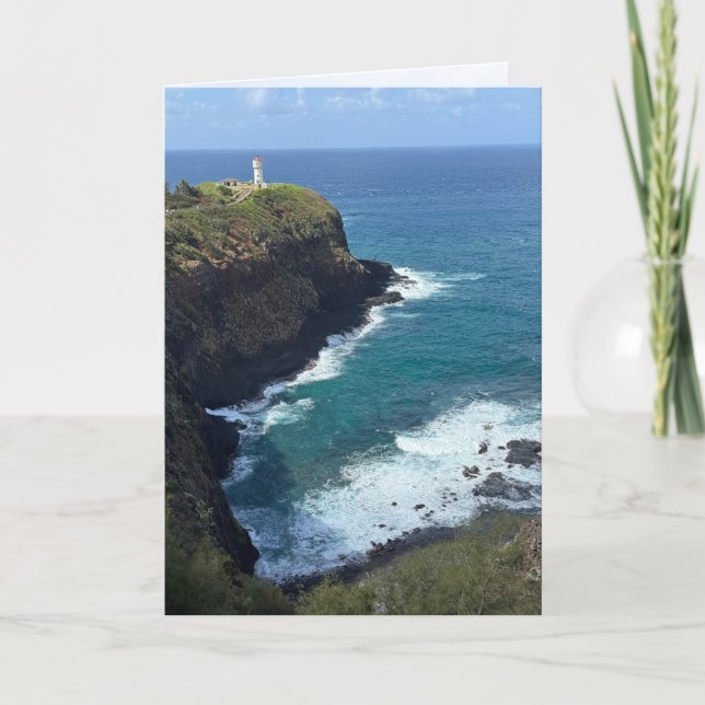 Folded Kilauea Lighthouse Blank Card Tack Kort (Framsida)