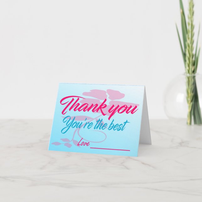Folded Thank You Card Tack Kort (Framsida)