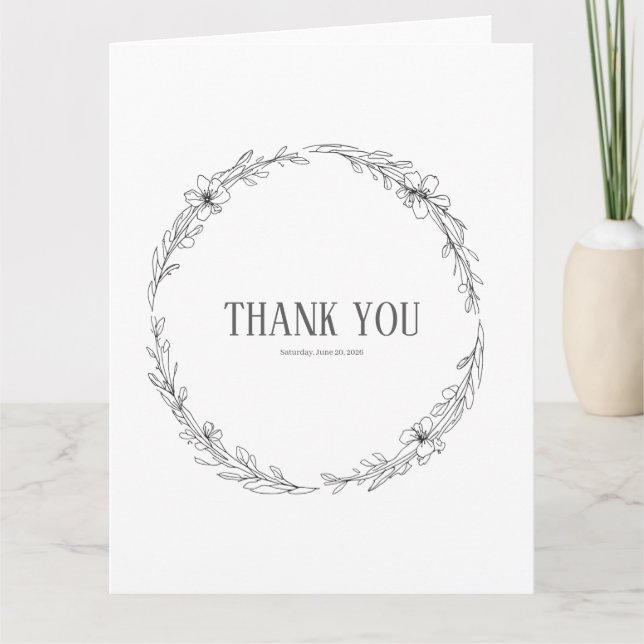Folded Thank You Card Tack Kort (Framsida)