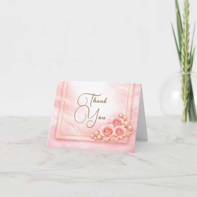 Folded Thank You Card Wedding Tack Kort (Framsida)