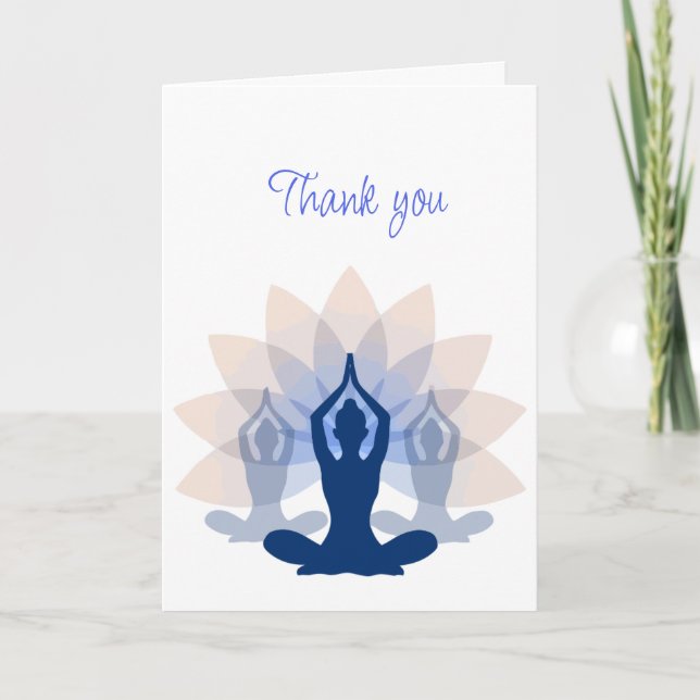 Folded Thank You Yoga Classes Instructor  Card Tack Kort (Framsida)
