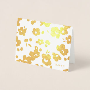 Foldelikat positioneringskort med Blommigt-mappat  Folierat Kort