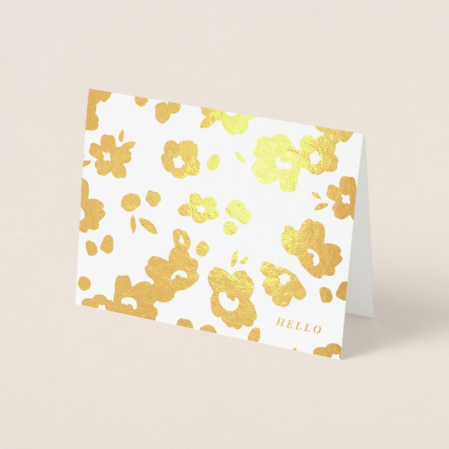 Foldelikat positioneringskort med Blommigt-mappat  Folierat Kort (Framsida)