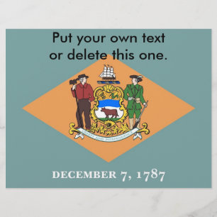 Folder med Delawareflaggan, USA Reklamblad