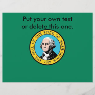 Folder med Washingtons flagga, USA Reklamblad