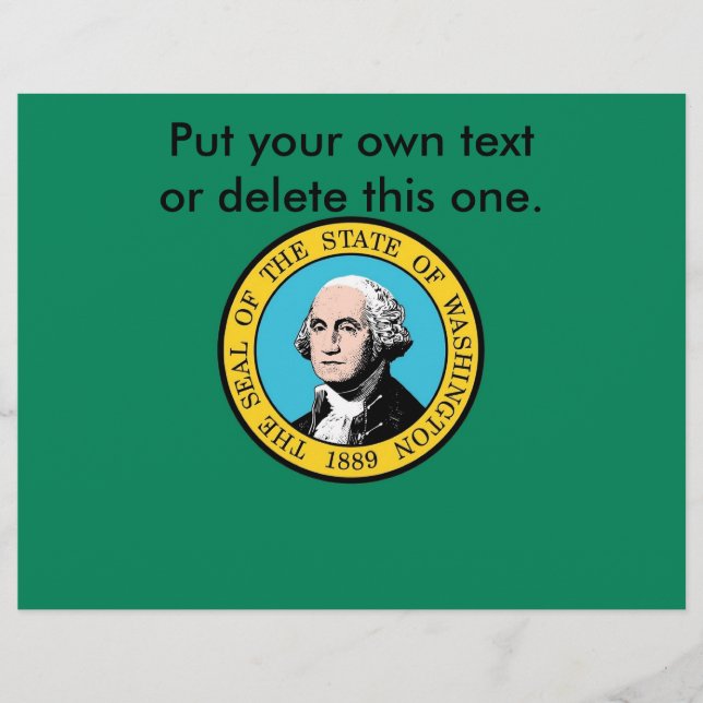 Folder med Washingtons flagga, USA Reklamblad (Framsidan)